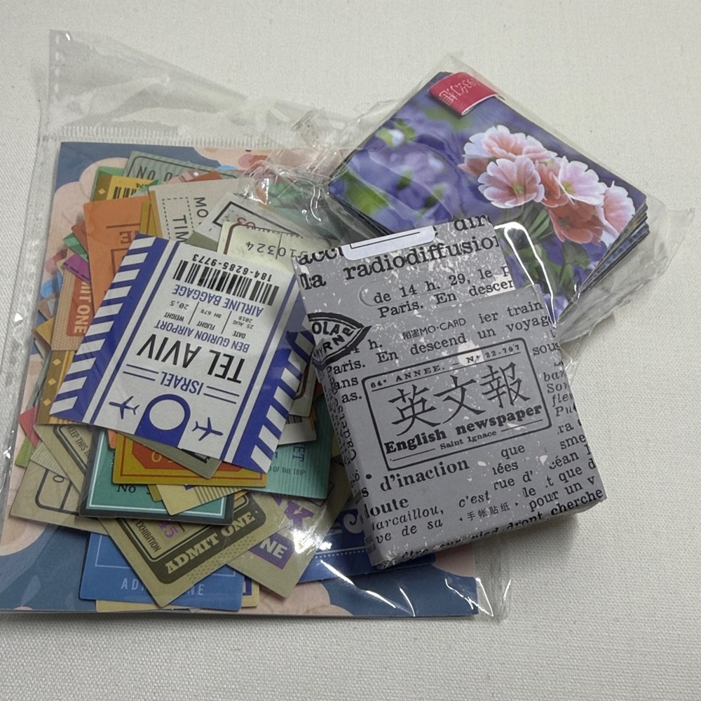 Sticker Ephemera Sets Travel Landscape Wording